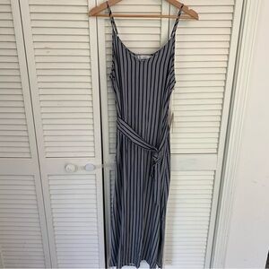 Carve Designs Macy Dress Navy Stripe Women’s Large Relaxed Cami Maxi Dress NWT